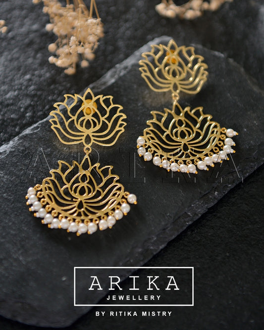 The Maya Intricate Lotus Studs